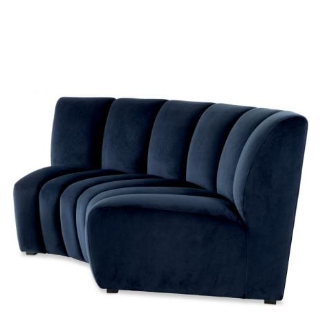 Eichholtz Living Sofa Lando corner Savona midnight blue velvet House of Isabella UK