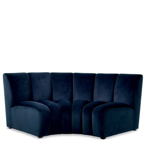 Eichholtz Living Sofa Lando corner Savona midnight blue velvet House of Isabella UK