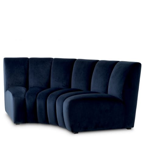 Eichholtz Living Sofa Lando corner Savona midnight blue velvet House of Isabella UK