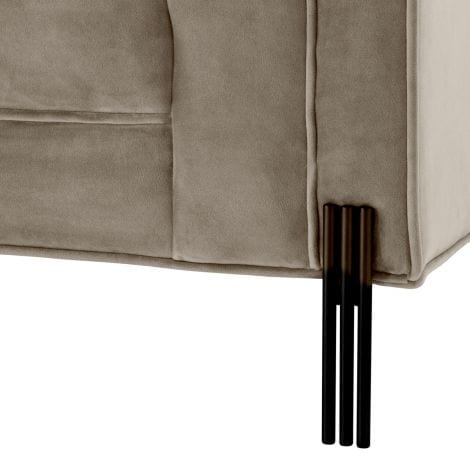 Eichholtz Living Sofa Sienna - Savona Greige Velvet with Black Legs House of Isabella UK