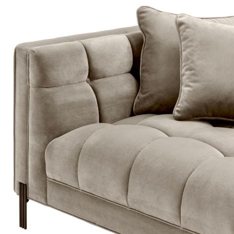 Eichholtz Living Sofa Sienna - Savona Greige Velvet with Black Legs House of Isabella UK
