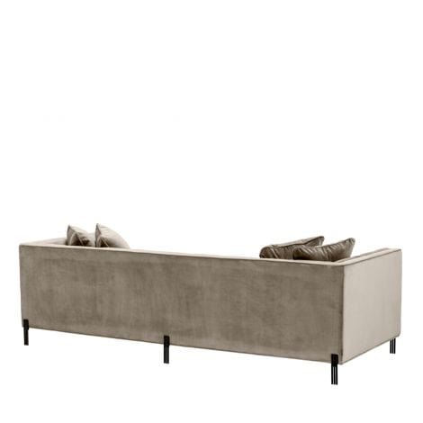 Eichholtz Living Sofa Sienna - Savona Greige Velvet with Black Legs House of Isabella UK