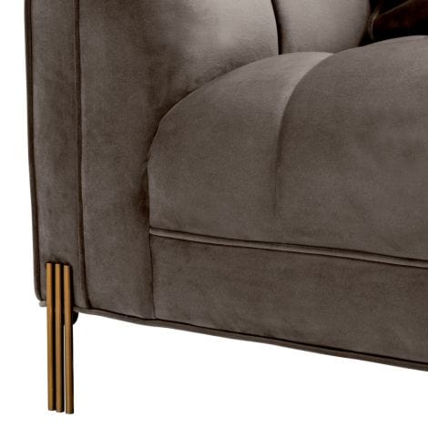 Eichholtz Living Sofa Sienna - Savona Grey Velvet with Brushed Brass Legs House of Isabella UK