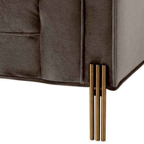 Eichholtz Living Sofa Sienna - Savona Grey Velvet with Brushed Brass Legs House of Isabella UK
