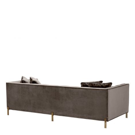 Eichholtz Living Sofa Sienna - Savona Grey Velvet with Brushed Brass Legs House of Isabella UK