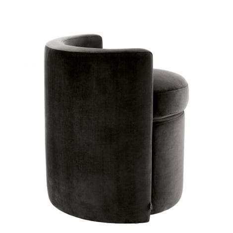 Eichholtz Living STOOL ARCADIA - ROCHE DARK GREY VELVET House of Isabella UK