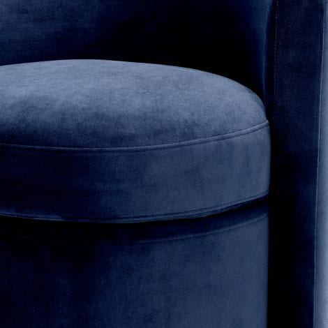 Eichholtz Living Stool Arcadia Savona midnight blue velvet House of Isabella UK