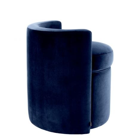 Eichholtz Living Stool Arcadia Savona midnight blue velvet House of Isabella UK
