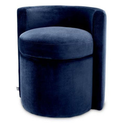 Eichholtz Living Stool Arcadia Savona midnight blue velvet House of Isabella UK