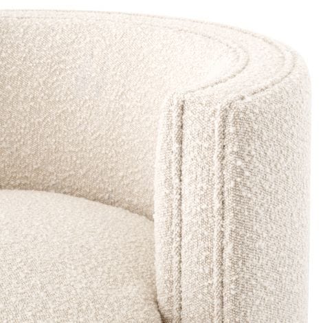 Eichholtz Living Swivel Chair Amanda Bouclé cream | brushed brass finish swivel base House of Isabella UK