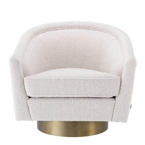Eichholtz Living Swivel Chair Catene - Boucle Cream House of Isabella UK