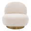 Eichholtz Living Swivel Chair Clément Bouclé cream | brushed brass finish swivel base House of Isabella UK