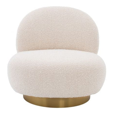 Eichholtz Living Swivel Chair Clément Bouclé cream | brushed brass finish swivel base House of Isabella UK