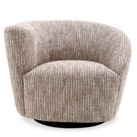 Eichholtz Living Swivel Chair Colin left Mademoiselle beige | black swivel base House of Isabella UK