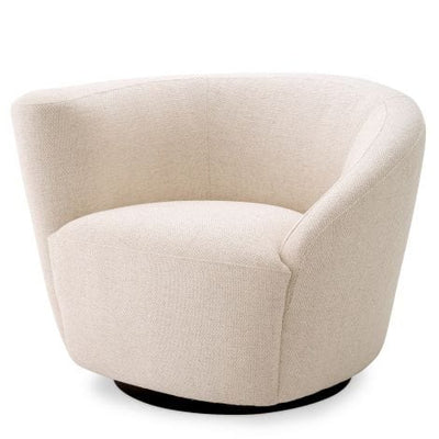 Eichholtz Living Swivel Chair Colin left Pausa natural | black swivel base House of Isabella UK