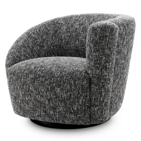 Eichholtz Living Swivel Chair Colin right Cambon black | black swivel base House of Isabella UK