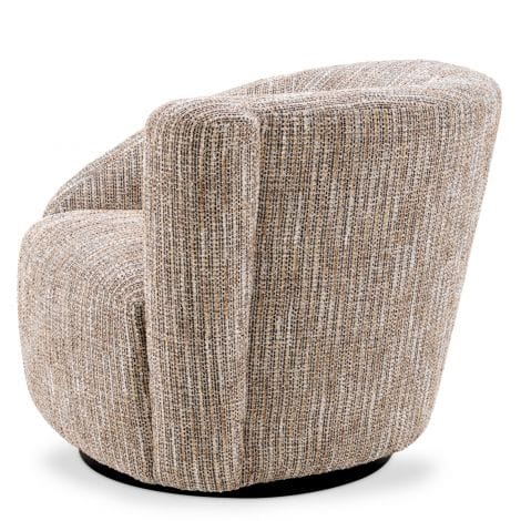 Eichholtz Living Swivel Chair Colin right Mademoiselle beige | black swivel base House of Isabella UK