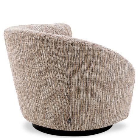 Eichholtz Living Swivel Chair Colin right Mademoiselle beige | black swivel base House of Isabella UK