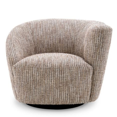 Eichholtz Living Swivel Chair Colin right Mademoiselle beige | black swivel base House of Isabella UK