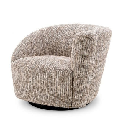 Eichholtz Living Swivel Chair Colin right Mademoiselle beige | black swivel base House of Isabella UK