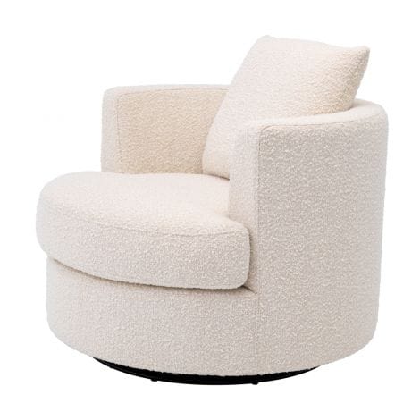 Eichholtz Living Swivel Chair Felix Boucle Cream House of Isabella UK