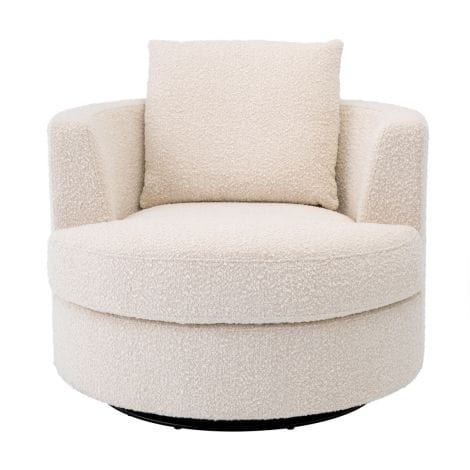 Eichholtz Living Swivel Chair Felix Boucle Cream House of Isabella UK