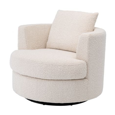 Eichholtz Living Swivel Chair Felix Boucle Cream House of Isabella UK