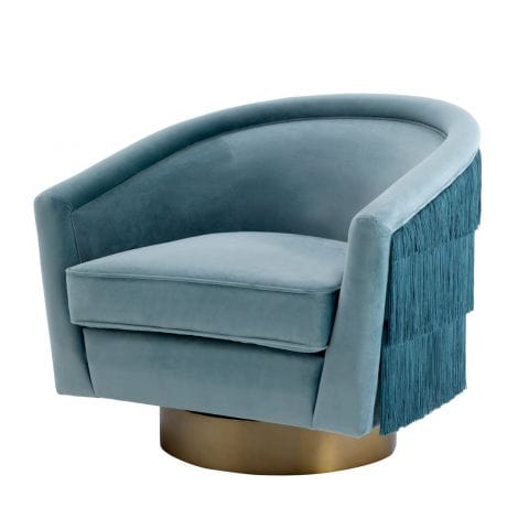 Eichholtz Living Swivel Chair Le Vante Blue House of Isabella UK