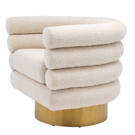 Eichholtz Living Swivel Chair Maguire Bouclé Cream House of Isabella UK