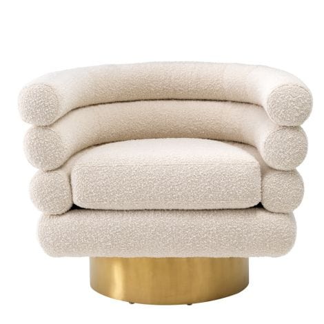 Eichholtz Living Swivel Chair Maguire Bouclé Cream House of Isabella UK