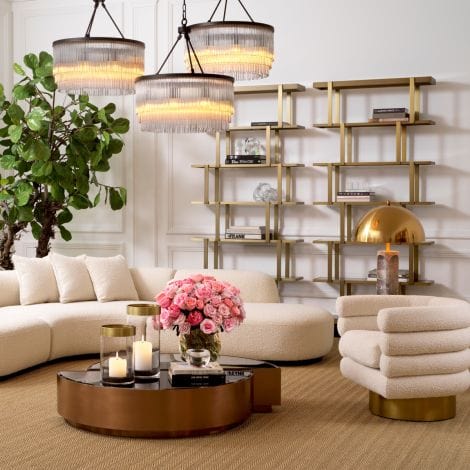 Eichholtz Living Swivel Chair Maguire Bouclé Cream House of Isabella UK