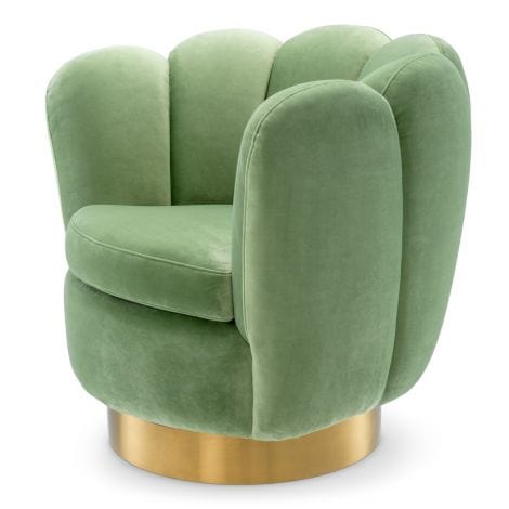 Eichholtz Living Swivel Chair Mirage - Savona Pistache Green Velvet House of Isabella UK