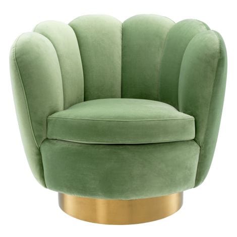 Eichholtz Living Swivel Chair Mirage - Savona Pistache Green Velvet House of Isabella UK