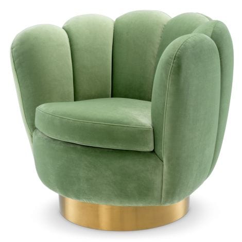 Eichholtz Living Swivel Chair Mirage - Savona Pistache Green Velvet House of Isabella UK