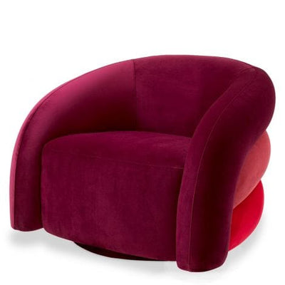 Eichholtz Living Swivel Chair Novelle Savona bordeaux red velvet | Savona faded red velvet | savona red velvet | swivel base House of Isabella UK