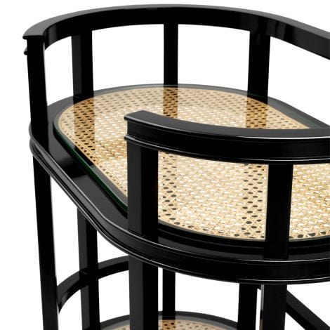 Eichholtz Living Trolley Bahamas - Natural Cane & Black House of Isabella UK