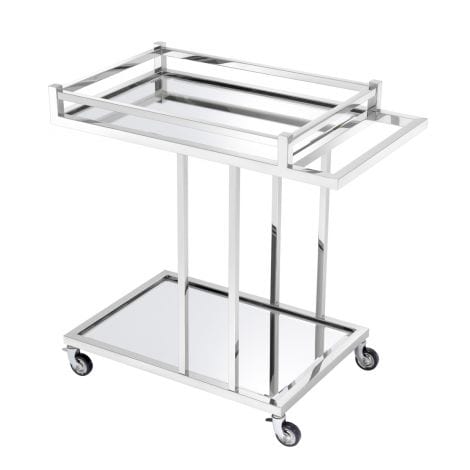 Eichholtz Living Trolley Beverly Hills - Polished Stainless Steel House of Isabella UK