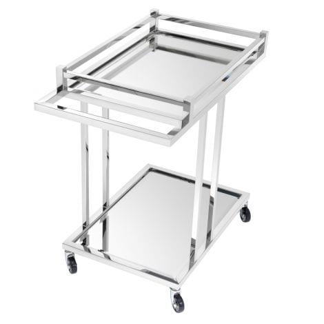 Eichholtz Living Trolley Beverly Hills - Polished Stainless Steel House of Isabella UK