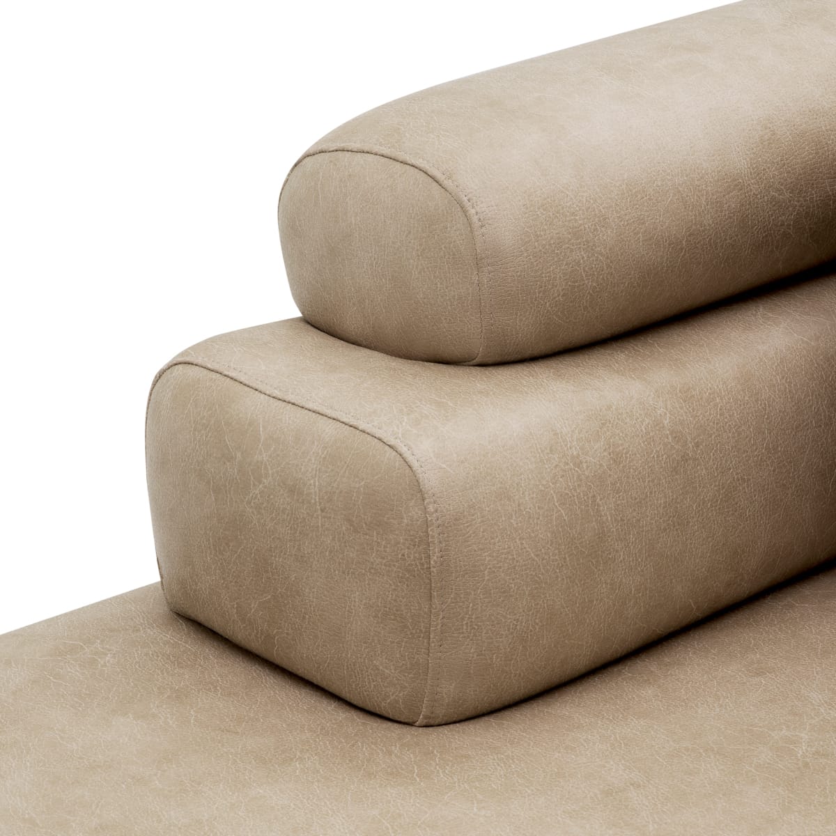 Eichholtz Living Valente Beige Faux Leather Sofa House of Isabella UK