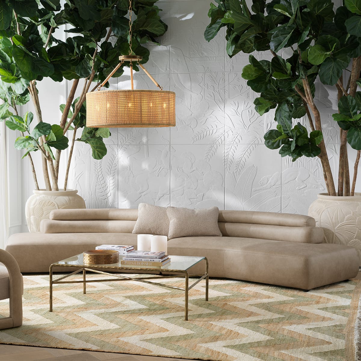Eichholtz Living Valente Beige Faux Leather Sofa House of Isabella UK