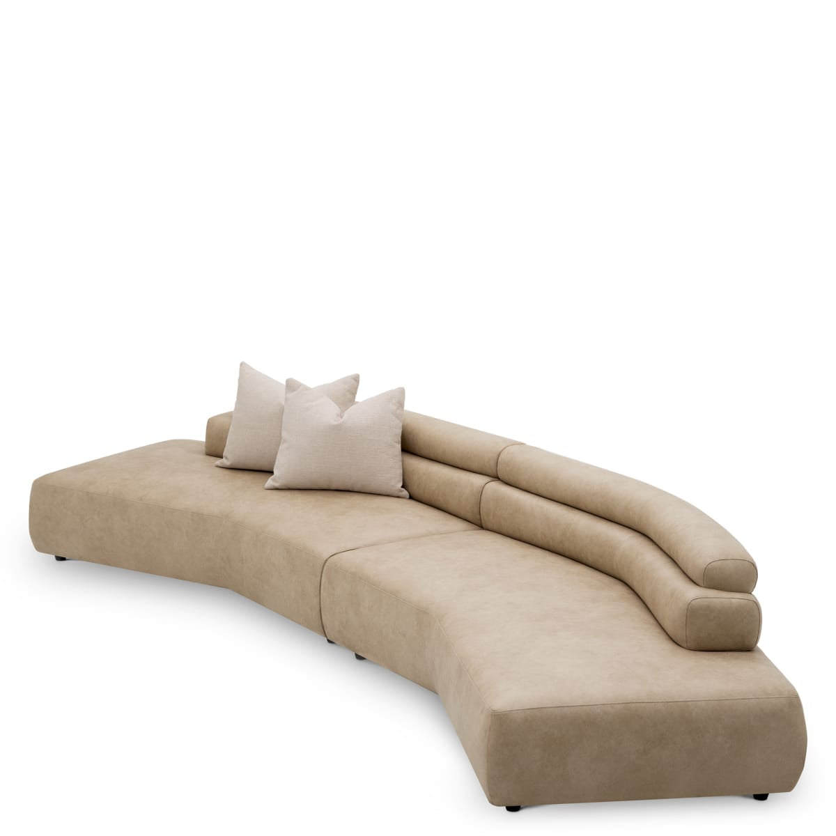 Eichholtz Living Valente Beige Faux Leather Sofa House of Isabella UK