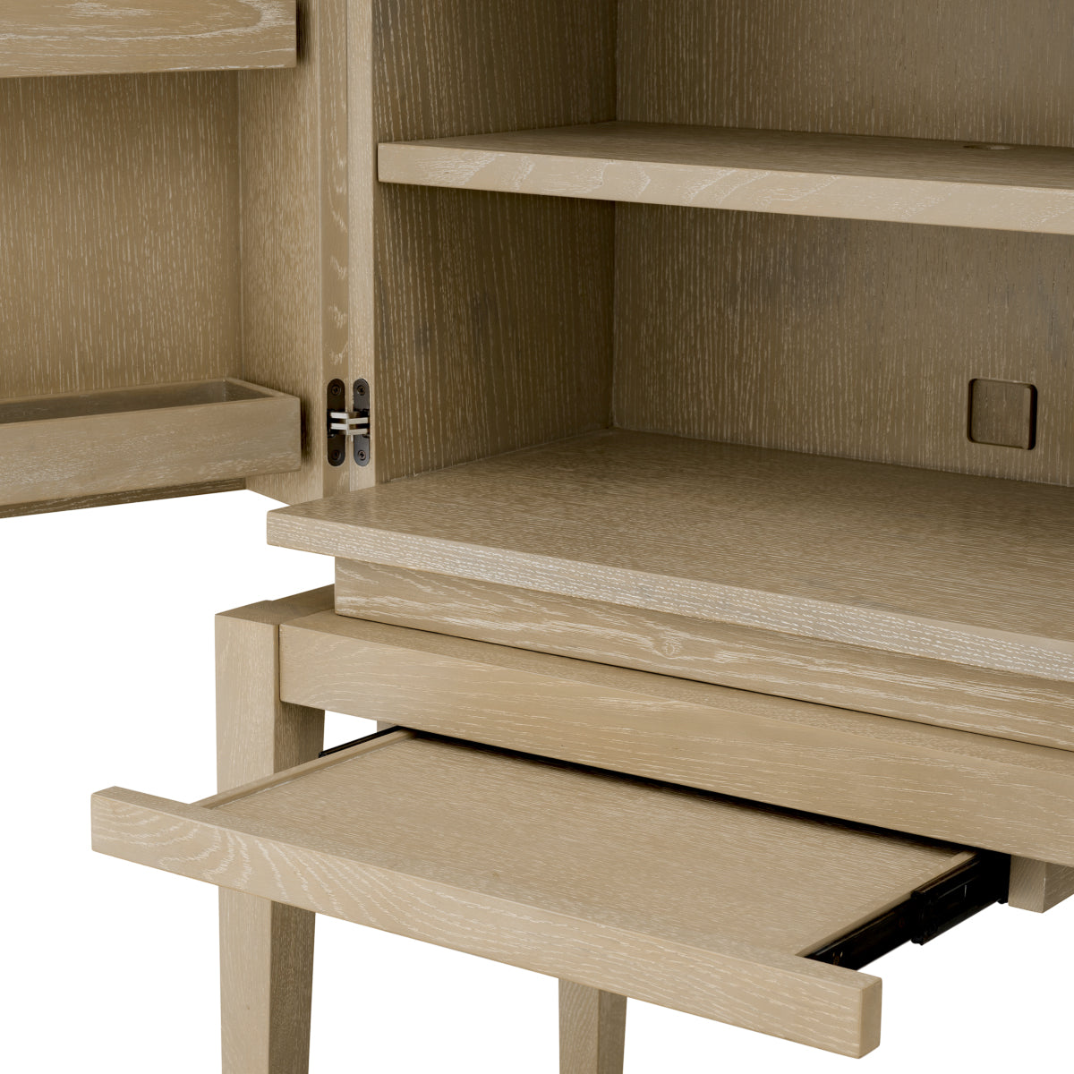 Eichholtz Living Washed Oak Veneer Bar Cabinet Borchard House of Isabella UK