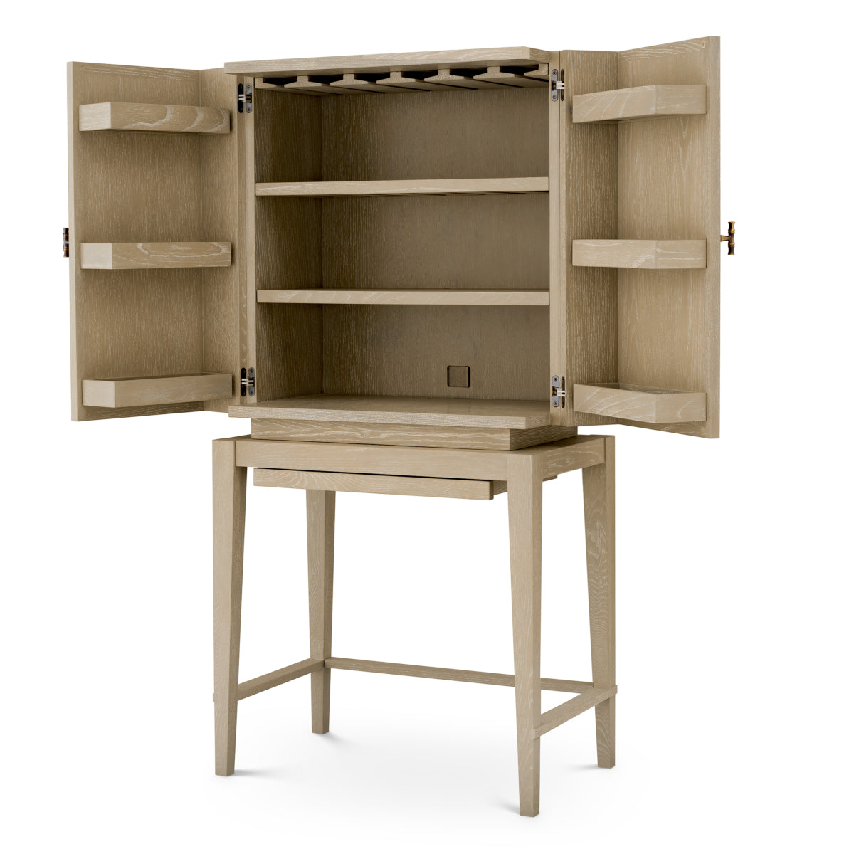 Eichholtz Living Washed Oak Veneer Bar Cabinet Borchard House of Isabella UK
