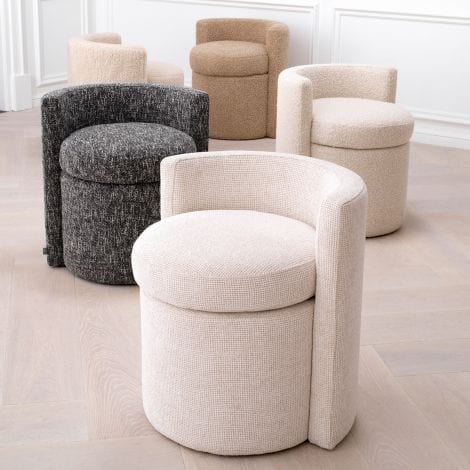 Eichholtz STOOL ARCADIA - BOUCLÉ CREAM House of Isabella UK