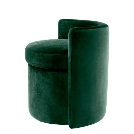 Eichholtz STOOL ARCADIA - ROCHE DARK GREEN VELVET House of Isabella UK