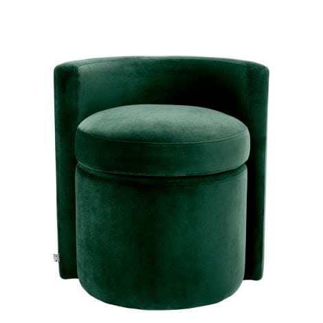 Eichholtz STOOL ARCADIA - ROCHE DARK GREEN VELVET House of Isabella UK