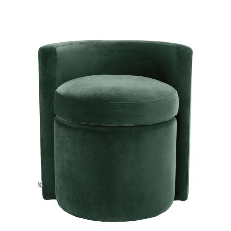 Eichholtz STOOL ARCADIA - ROCHE DARK GREEN VELVET House of Isabella UK