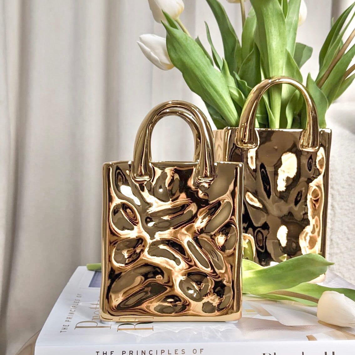 Elise Mini Gold Handbag Decorative Vase