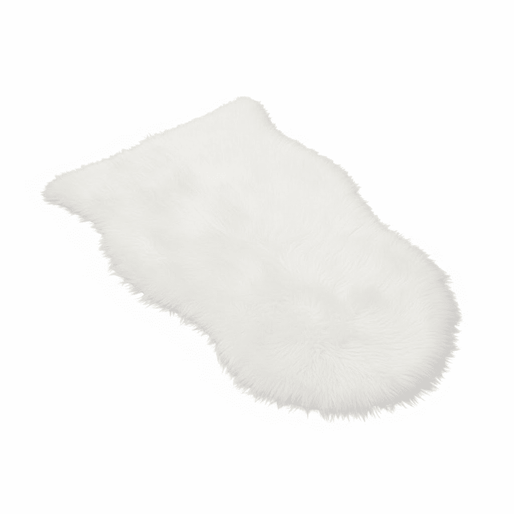 Elle Small Faux Fur White Hide Rug - 60x90cm