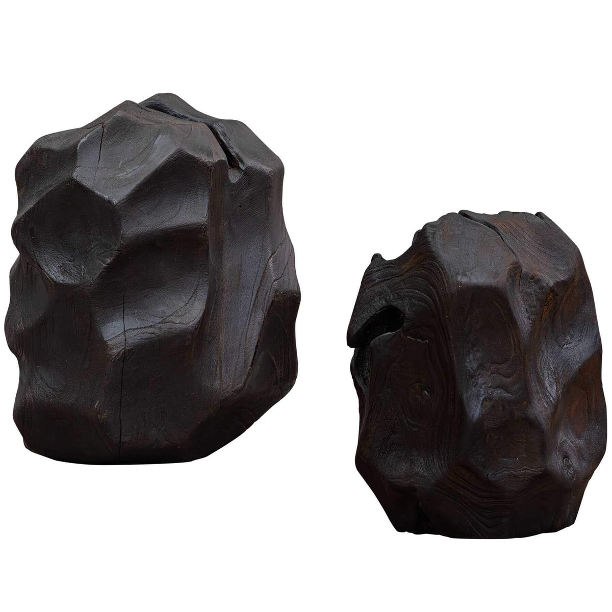 Ember Root Teak Sculpture, Set of 2